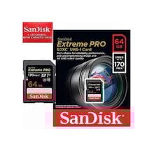 Sandisk Extreme Pro 64Gb Sd Kart Read:170Mbs-Write:90 Mbs 4K