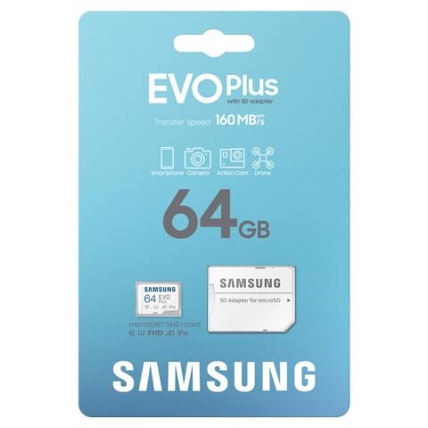 Samsung Evoplus 64Gb 160Mbs-20Mbs Hafıza Kartı