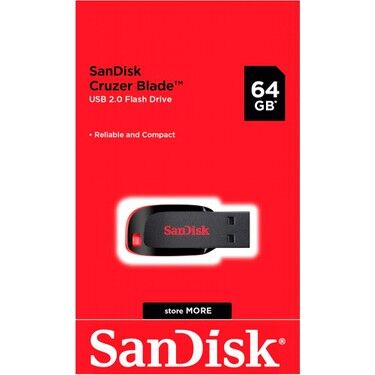 SANDISK CRUZER BLADE 64GB USB 2.0 FLASH BELLEK