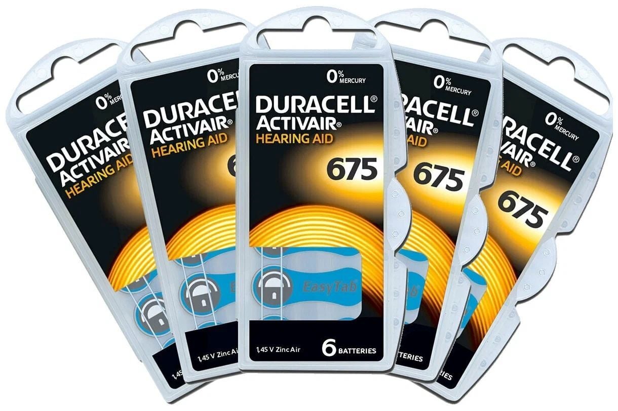 Duracell 675 Numara İşitme Cihazı Pili 5 Paket 30 Adet
