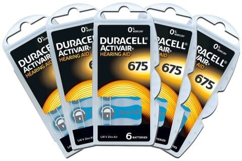 Duracell 675 Numara İşitme Cihazı Pili 5 Paket 30 Adet