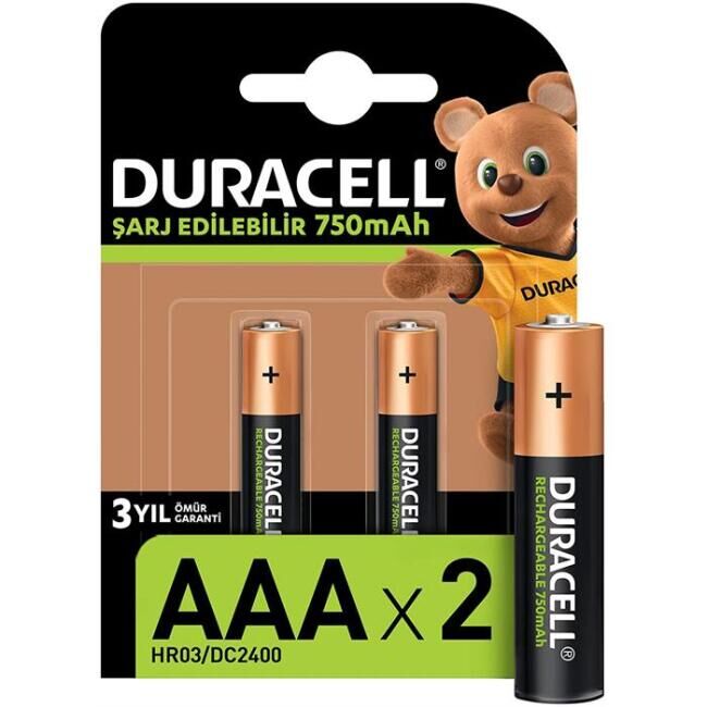 DURACELL 750 MAH ŞARJLI İNCE PİL (3AAA)