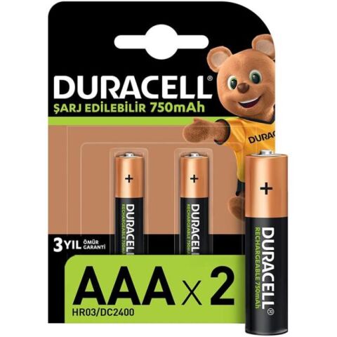 DURACELL 750 MAH ŞARJLI İNCE PİL (3AAA)