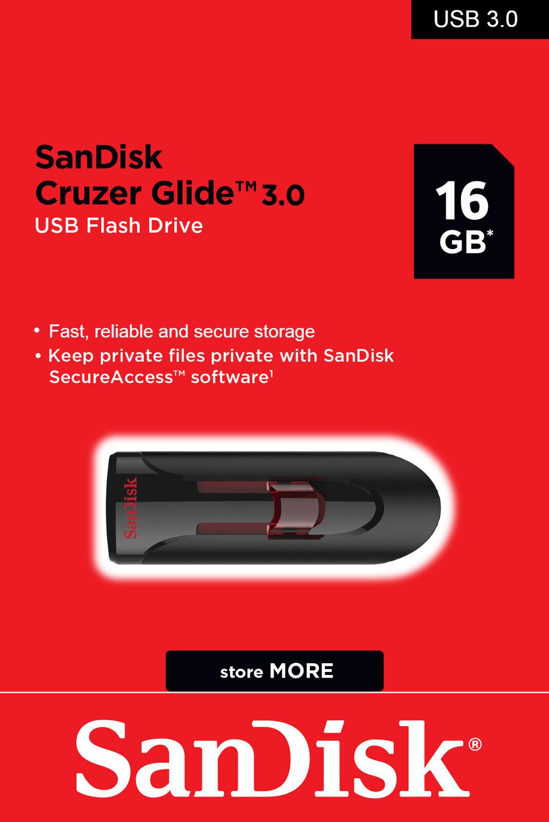 SANDISK CRUZER GLIDE 16GB USB 3.0 FLASH BELLEK