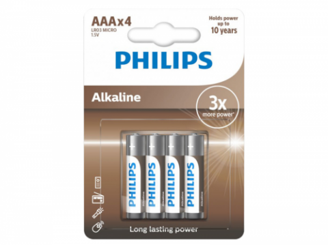 PHILIPS Pil Kalem Pil Alkaline 4'lü 3AAA İnce Pil